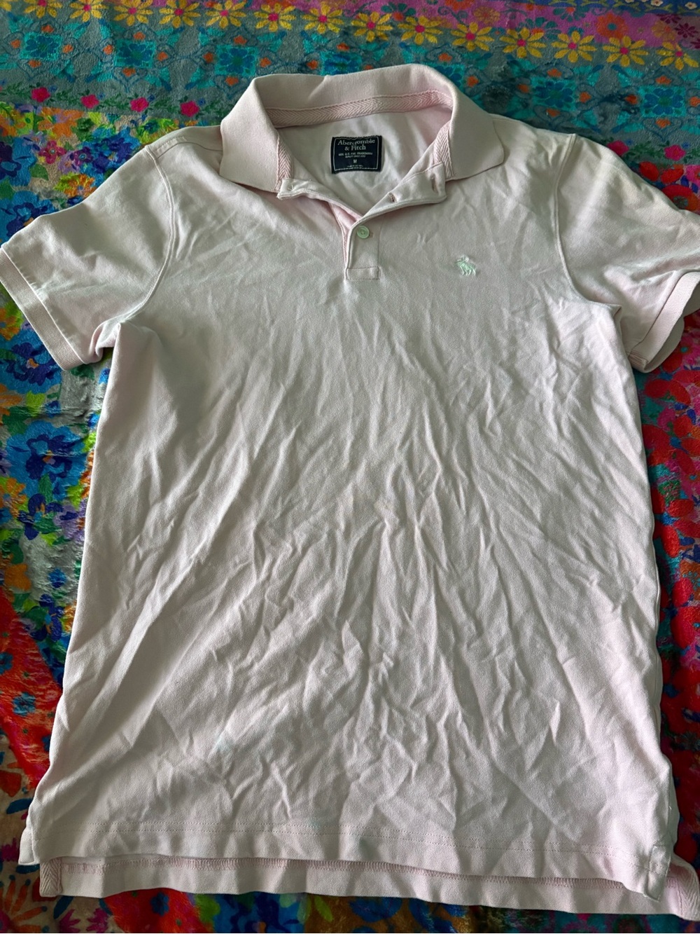 Abercrombie & Fitch Men's Pink Polo Shirt